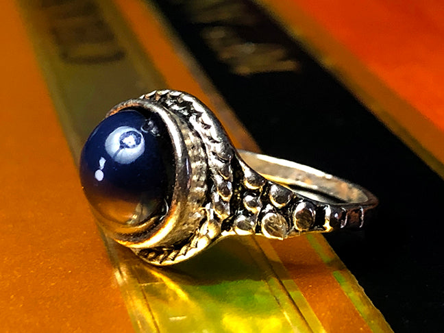 Ring-Round Stone-Deep Blue-Opaque-size 5 3/4