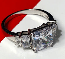 Ring-Princess Cut Stone-Clear-Size 7 1/2