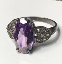 Ring-Oval Cut Stone-Violet-Size 8 1/4