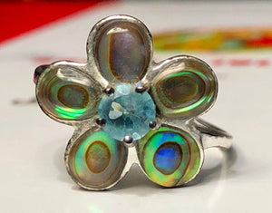 Ring-Mother of Pearl Flower-Size 8 1/2