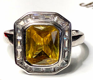 Ring-Radiant Cut-Amber-Clear-Size 9