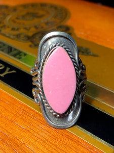 Ring-Pink with ornate designs-Size 10
