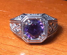 Ring-Fine Round Cut Stone-Deep Violet-size 6 1/2