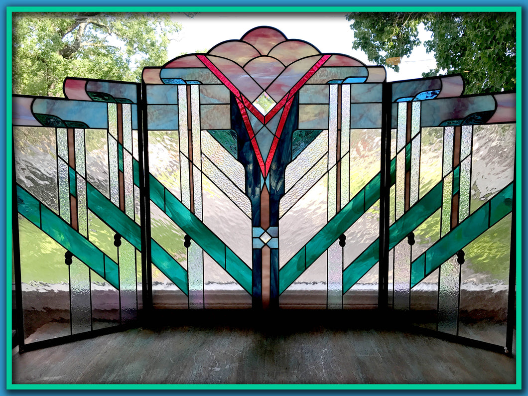 Fireplace Screen - Stained Glass