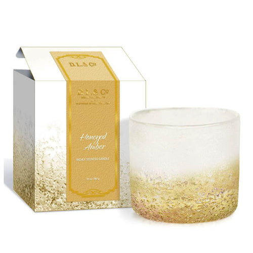 D.L & Co - Honeyed Amber Pebble Candle Straight - 14 oz