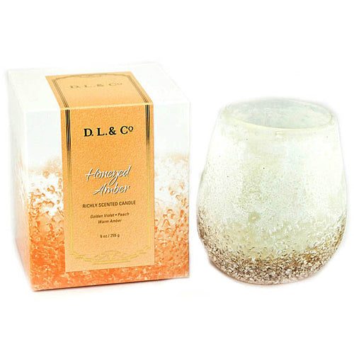 D.L. & Co - Honeyed Amber Pebble Round Candle - 9 oz