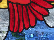 Cardinal Bird flying - Stained Glass