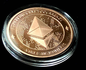 Etherium (ETH) Cryptocurrency Copper Round Coin