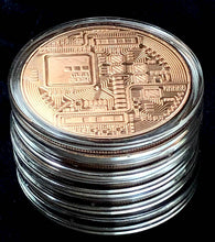 Bitcoin-- Stack of 5- 1 oz Copper Round Coin (Cryptocurrency Commemorative)