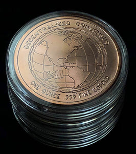 Litecoin-- Stack of 5- 1 oz Copper Round Coin (Cryptocurrency Commemorative)