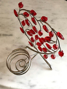 Swarovski Crystal Jewels Red Leaves Heart Tea Light Holder - Item 674123