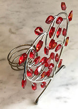 Swarovski Crystal Jewels Red Leaves Heart Tea Light Holder - Item 674123