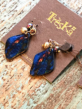 Flat Blue Space Earrings - Nebula Series by Treska
