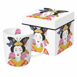 Gift Boxed Porcelain Mug - "Madame Butterfly" by PAPAYA Art