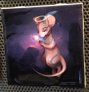 "Mouse with Halo" Tile Coaster/Magnet by Chigri