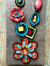 Red, Green & Blue Flower Necklace - Tahiti Series by Treska