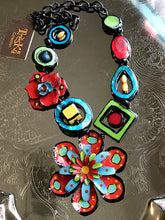 Red, Green & Blue Flower Necklace - Tahiti Series by Treska