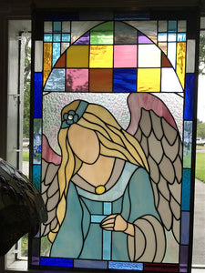 Angel & Cross - Stained Glass