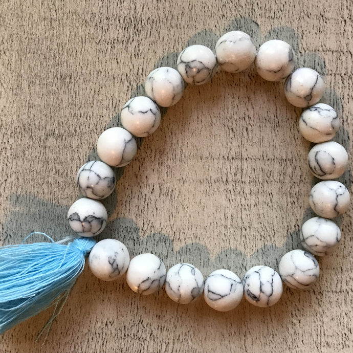 Bella Bracelet - Beads with Blue Sash- by Heart on Your Sleeve