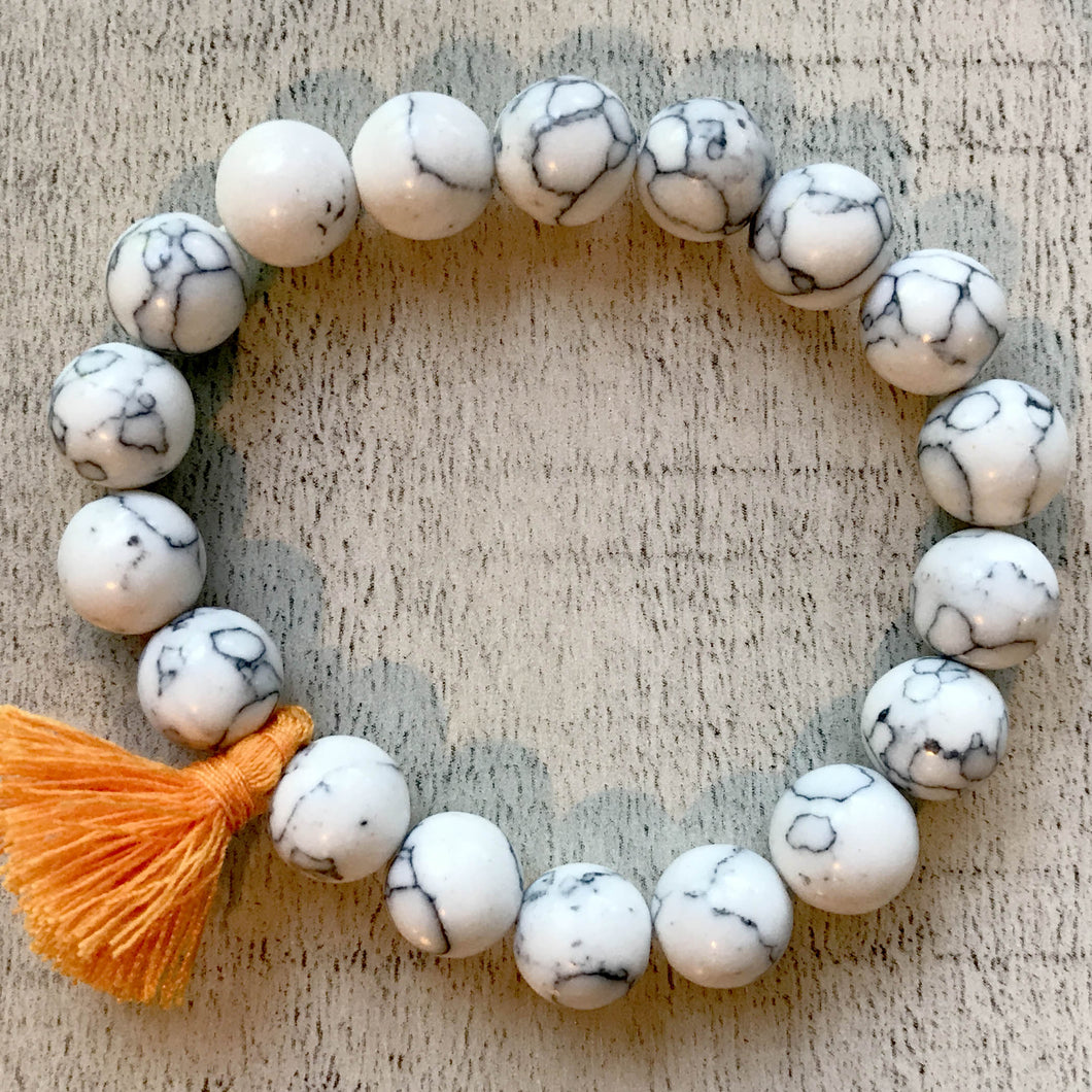 Bella Bracelet - Beads with Orange Sash- by Heart on Your Sleeve