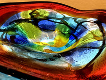 Red & Blue Blown Glass Bowl by Dale Tiffany - 9"