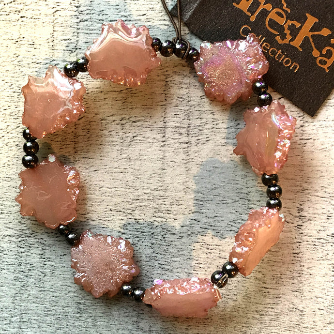 Pink Rock Braclelet- Nebula Collection by Treska
