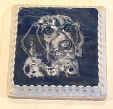 Blue & Silver Clay Coaster Depeicting a Dog by Seasons
