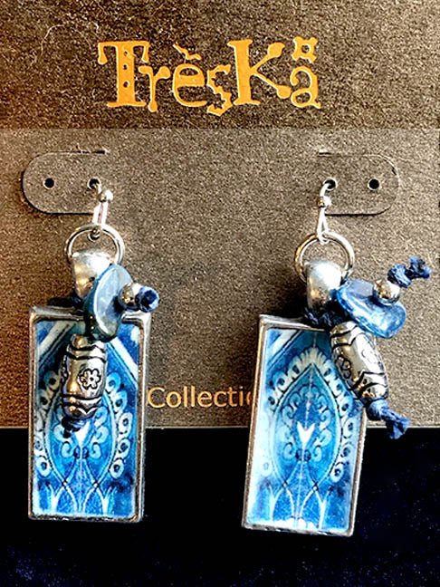 Rectangle Tile Drop Earrings - Andalucia Series by Treska