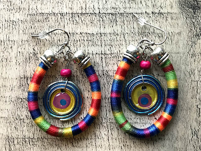 Rainbow Hoop & Drop Earrings - Rainbow Series by Treska