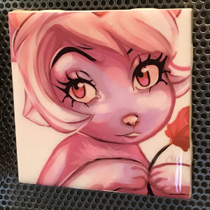 "A Rose for You" Tile Coaster/Magnet by Chigri