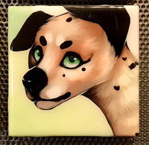 "Dalmatian Puppy" Tile Coaster/Magnet by Chigri