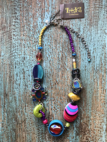 Bead & Loop Chain Necklace - Rainbow Series by Treska