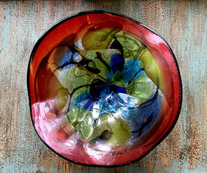 Red Blown Glass Bowl by Dale Tiffany - 12"