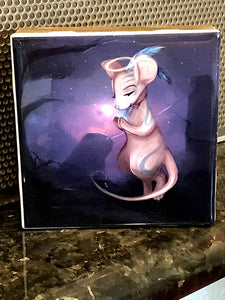 "Mouse with Halo" Tile Wall Art by Chigri